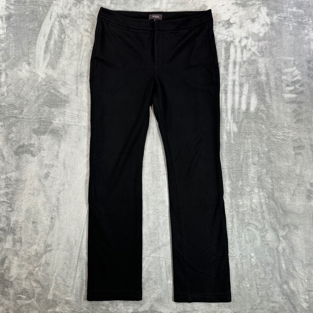NYDJ Straight Leg Trousers Women's Size 8 Black Ponte Career‎ Stretch Pants